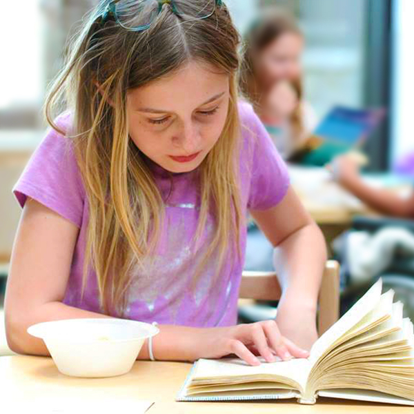 Young girl reading